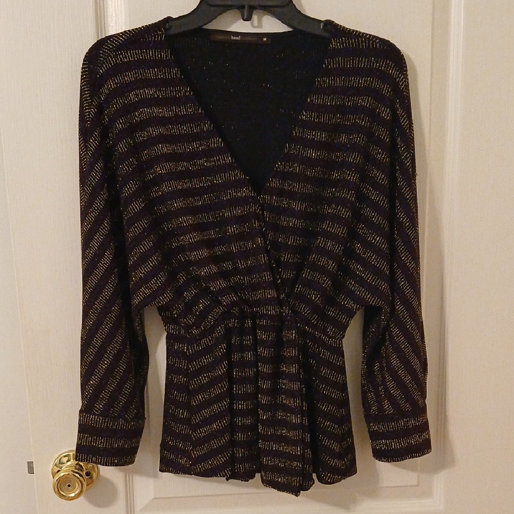 Hazel Brand Purple top  with Gold Accents